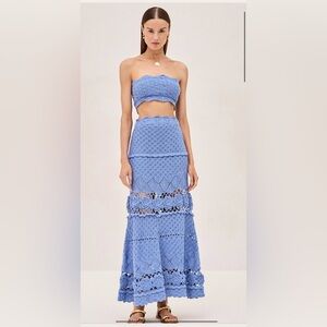 ALEXIS Blue Crochet Set - only worn once!